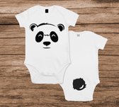 Soft Touch Rompertje met tekst - panda | Baby rompertje met leuke tekst | | kraamcadeau | 0 tot 3 maanden | GRATIS verzending