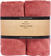 Velours handdoek - koper 2 stuks