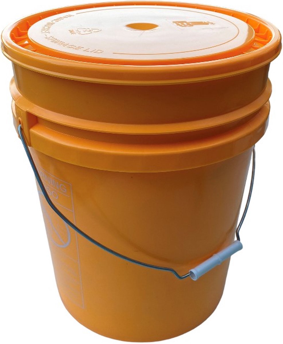 Recycle statiegeld emmer 20 Ltr met deksel en lekrooster.