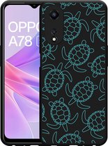 Cazy Hoesje Zwart geschikt voor Oppo A78 5G Schildpadjes