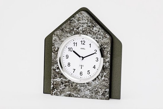Kreative Feder Staande klok Brown Moon van hout – zwarte tafelklok zonder tikken (bruine maan, stil kwartsuurwerk Kreative Feder Staande klok Brown Moon van hout – zwarte tafelklok zonder tikken (bruine maan, stil kwartsuurwerk