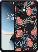 Cazy Hoesje Zwart geschikt voor OnePlus Nord CE 3 Lite 5G Poppy Roses