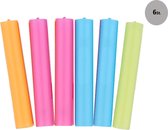 Herbruikbare Ijs sticks - Duurzaam - Milieuvriendelijk - Stevig kunststof - Geel/Blauw/Roze/Oranje - 6 stuks