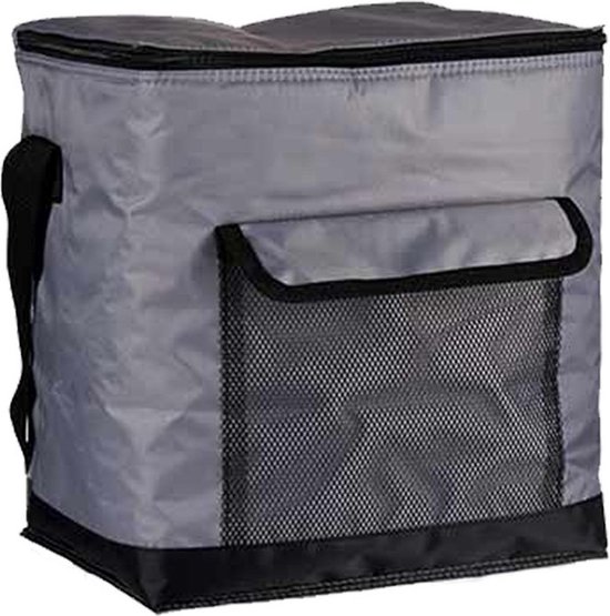 Strand/camping koeltas medium size - incl 2x koelelement - 31 x 23 x 33 cm - 2 vakken - grijs van Orange Donkey — afbeelding 4