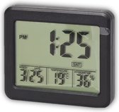 Nor Tec - Thermometer - Binnen Thermometer - Thermometer met Klok - Klok - Digitale thermometer - 1x Zwart.