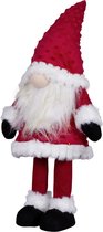 Decoratie pop gnome/kabouter - kerstman pop - 42 cm - rood - kerstpoppen kerstversiering