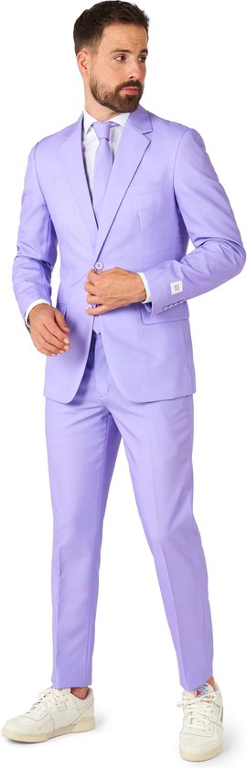 OppoSuits Lavish Lavender - Heren Pak - Casual Effen Gekleurd - Paars - Maat: EU 54