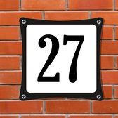 Namengigant Huisnummerbord Emaille-Look - Nummer 27 - Standaard - 10 x 10 cm | incl. schroeven