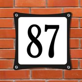 Namengigant Huisnummerbord Emaille-Look - Nummer 87 - Standaard - 10 x 10 cm | incl. schroeven