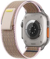 Verstelbare Trail Loop Smartwatch Band - 42mm / 44mm / 45mm / 49mm - Geschikt Voor Apple Watch - Sport Horloge Band - Zacht Nylon Sportvlechtwerk - Compatibel met iWatch Series 8/7/6/5/4/3/2/SE - Dames en Heren - Regenboog Roze