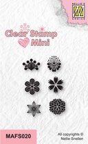 MAFS020 - Nellie Snellen Clear Stamp Flowers 2 - stempels mini - bloemetjes klein - bloem & bloemen small