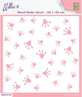 Nellie Snellen Stencil Square Background Frog Footprints