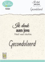 DCTCS002 Dutch condeolance clear stamps - Nellie Snellen teksten sentiments - Ik denk aan jou Heel veel sterkte Gecondoleerd
