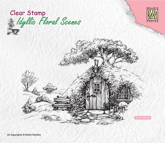 Foto: Ifs012 nellie snellen clearstamp scene oud huis stempel old house achtergrond