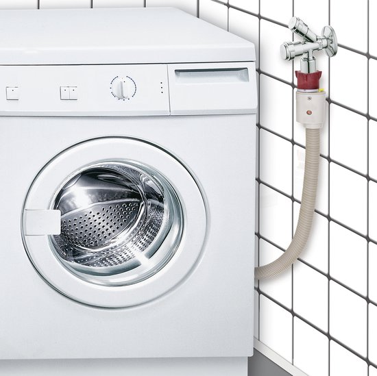 H2O-Flex® Aquastop 5 m afgeschermde slangverlenging DN13 voor wasmachine of vaatwasser, kreukbestendige pantserslang met 3/4 inch aansluitingen (ÜM x AG), met goedkeuring voor drinkwater en