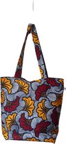 Jacqui's Arts Designs - African design - schoudertas -kleurrijk - Afrikaanse print - Afrikaanse stof - tote tas - bruiloftsbloemen- geel -rood - zwart