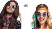 6x Lunettes flower power 70s blue - John lennon glasses beatles around 70s and 80s disco peace flower power happy together
