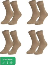 Bamboelo Sokken - 4 paar Bamboe Sokken - Bamboelo Sock - Maat 43/46 - Beige - Naadloze Sokken - 80% Bamboe