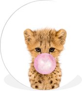 Cercle mural animaux - Cercle mural chambre d'enfant - Cheetah - Animaux - Lionceau - Chewing-gum - Décoration murale garçons - Décoration murale filles - 90x90 cm - Plastique