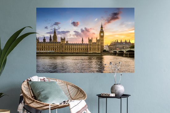 Stickers Stickers muraux - Soleil - Big Ben - Londres - 90x60 cm - Film adhésif