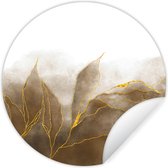 WallCircle - Stickers muraux - Cercle de papier peint - Marbre - Or - Marron - Texture - Aspect marbre - 100x100 cm - Cercle mural - Autocollant - Papier peint autocollant rond XXL