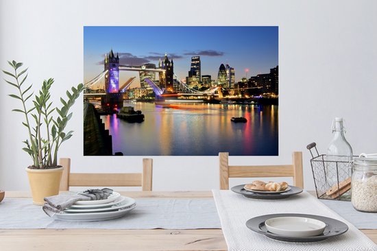 Stickers muraux - Film autocollant - Londres - Tower Bridge - Angleterre - 90x60 cm - Film adhésif - Stickers muraux Chambre d'enfant - Papier peint autocollant
