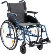 Sky lichtgewicht rolstoel met lekvrije PU banden - Compact opvouwbaar / inklapbaar - Blauw - Zitbreedte 46 cm