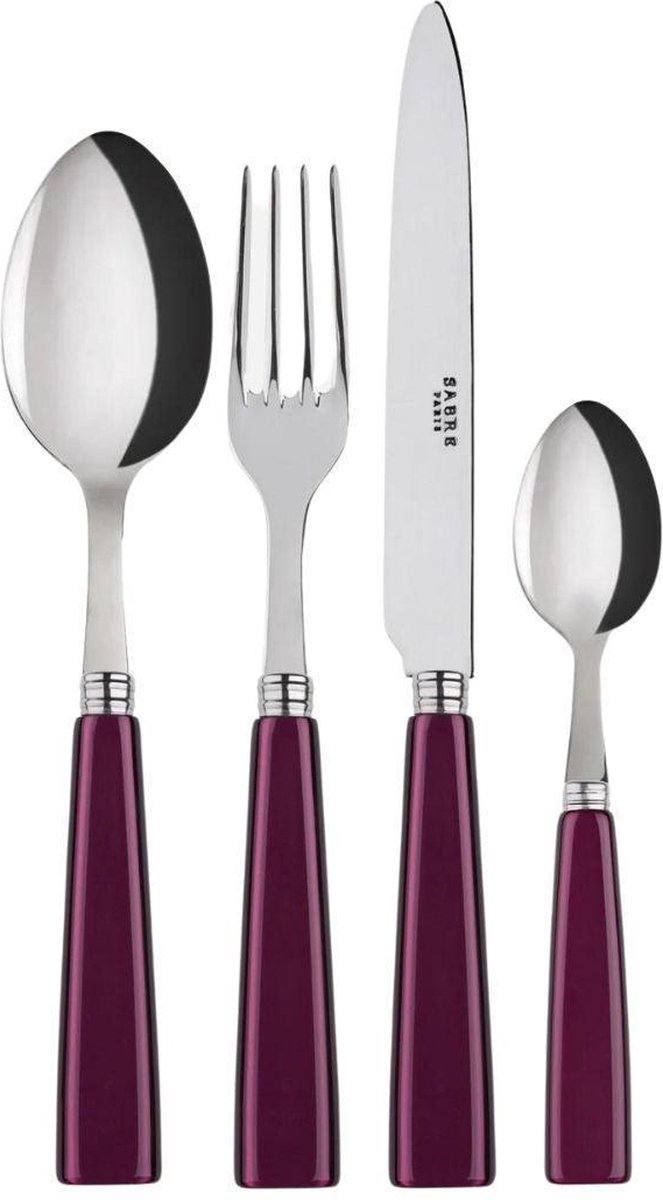 Sabre - Icône bestekset 4-delig Aubergine - Besteksets