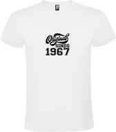 Wit T-Shirt met “Original Sinds 1967 “ Afbeelding Zwart Size XXXXXL