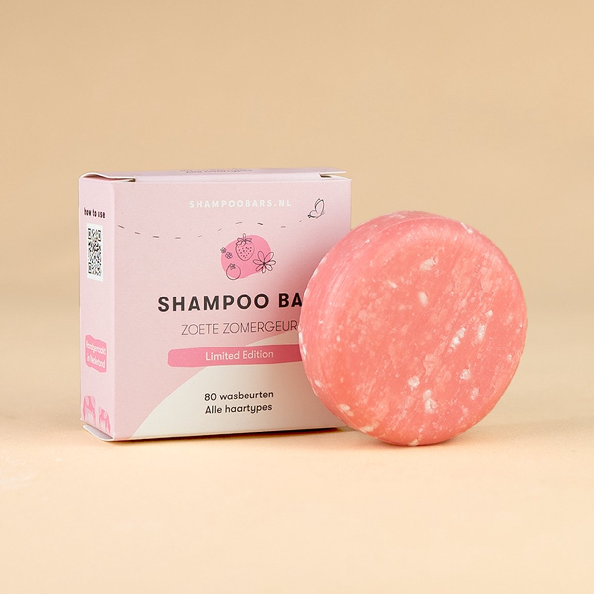Shampoo Bar Zoete Zomergeur | Handgemaakt in Nederland | Plasticvrij | 100% biologisch afbreekbare verpakking