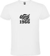 Wit T-Shirt met “Original Sinds 1966 “ Afbeelding Zwart Size XL