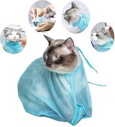 Verzorgingstas Kat- Mesh Tas voor Huisdieren- Waszak voor Katten- Blauw