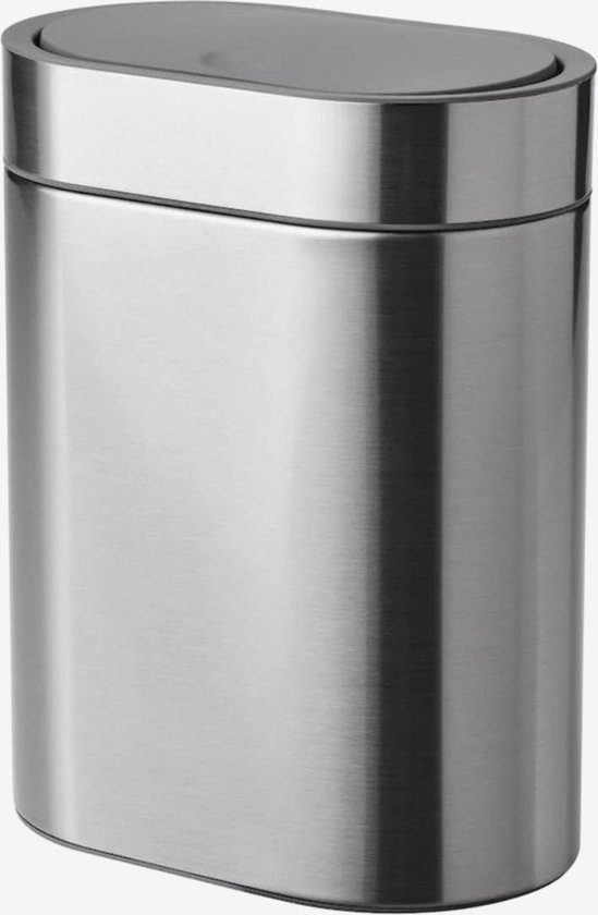 Aanrecht Ingebouwde Prullenbak Keuken Vuilnisbak, Desktop Prullenbak Afvalbak met Balance Flap Cover, RVS Afvalbak Prullenbak Container, Restaurant Creatieve Afvalgoot met Zwenkdeksel