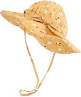 Chapeau de soleil Bébé Fleurs jaunes avec nœud - Fille - Taille 48