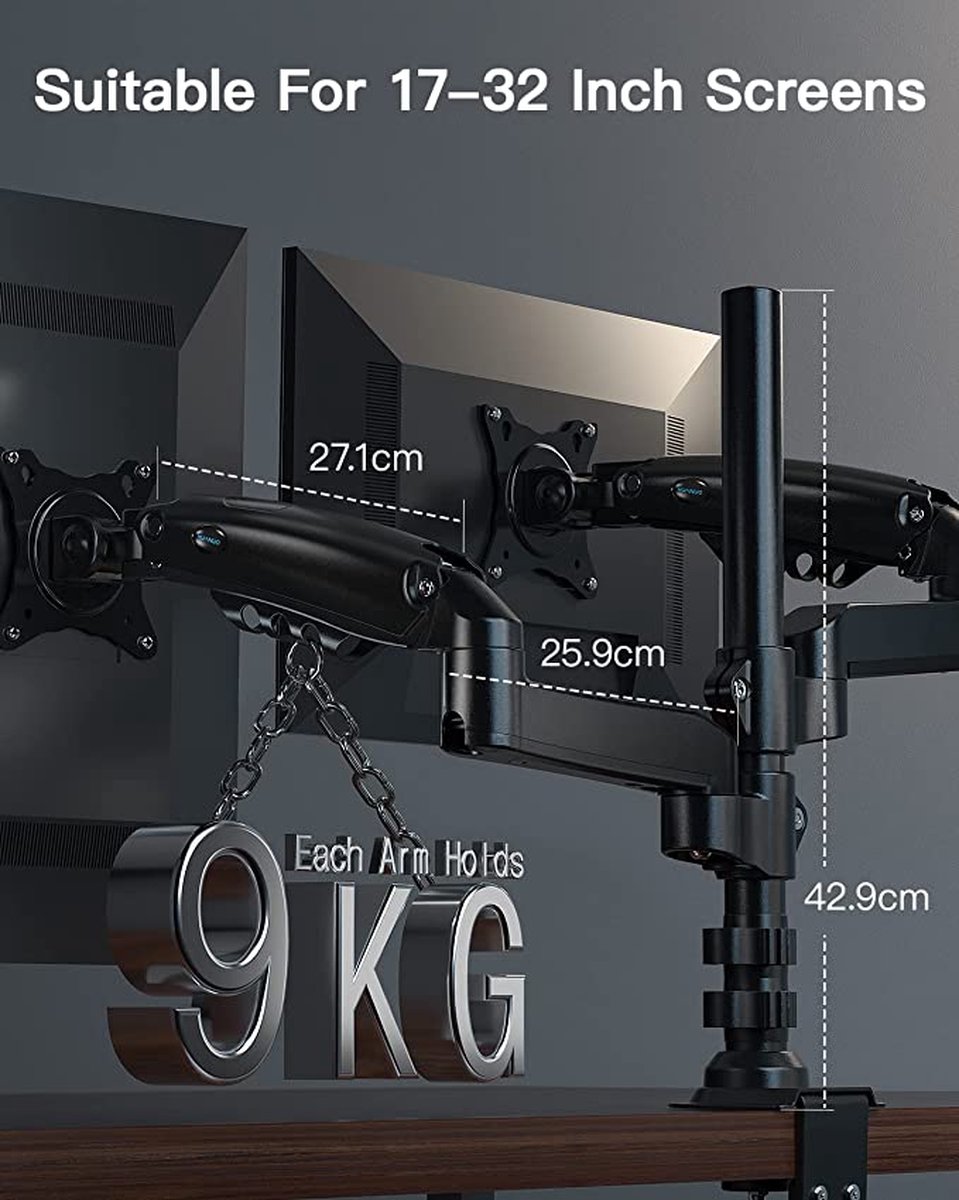 onitorhouder, 2 onitoren voor 13-32 inch scheren et VESA 75/100 onitorhouder, 2 onitoren voor 13-32 inch scheren et VESA 75/100