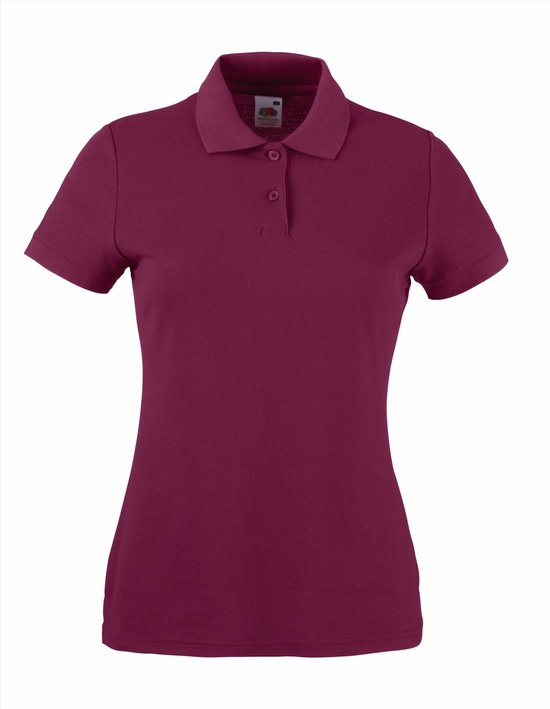 Fruit of the Loom - Dames-Fit Pique Polo - Bordeauxrood - S