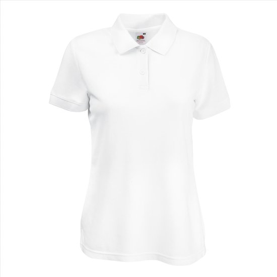 Fruit of the Loom - Dames-Fit Pique Polo - Wit - M
