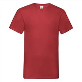 Fruit Of The Loom - 5 Stuks Valueweight T-Shirts V-Hals - Rood - XL