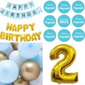 Ballon Happy Birthday bleu clair