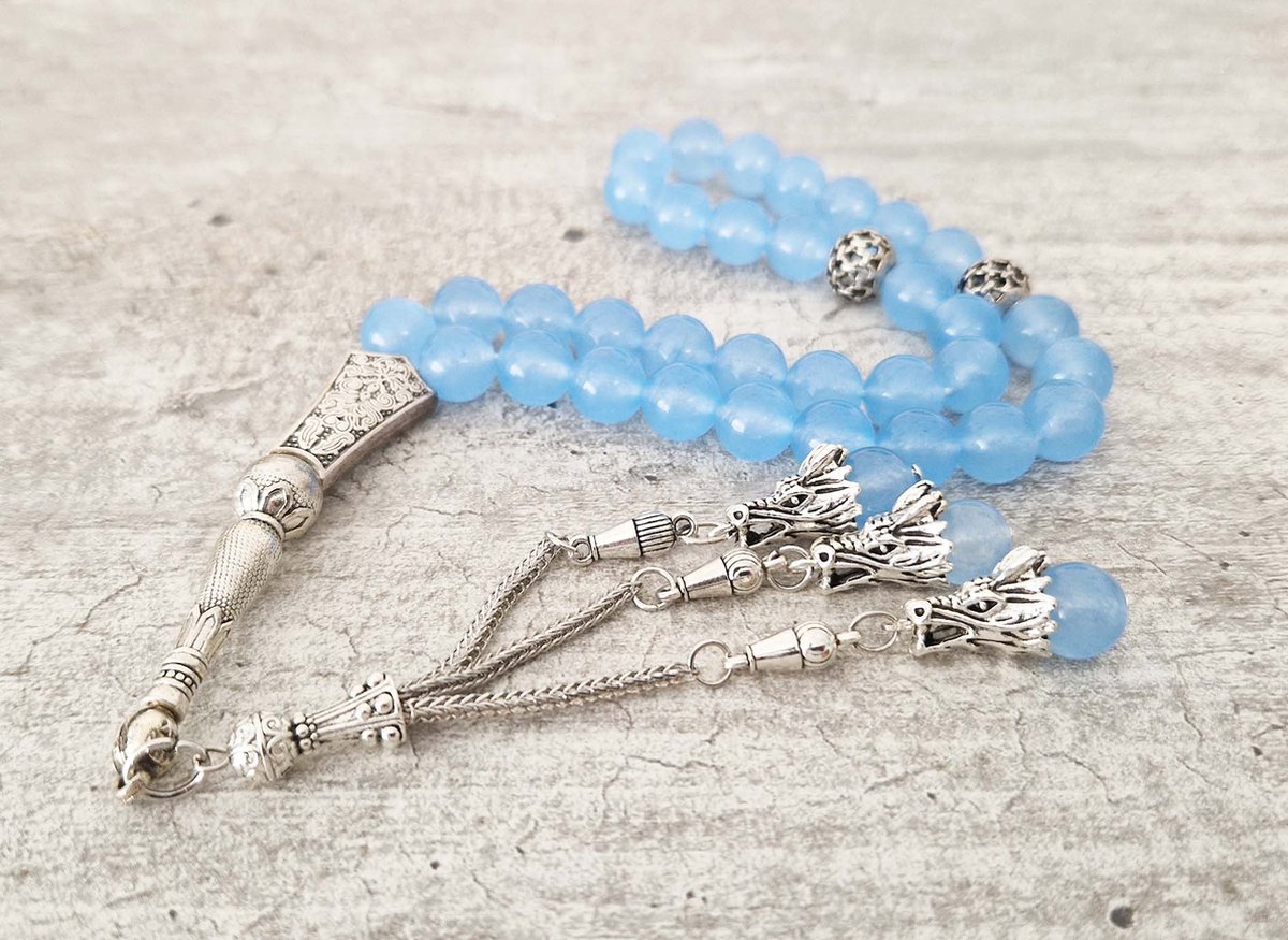Tasbih Rozenkrans 33 Kralen 10 mm - Draken hoofd - Lichtblauw | bol.com