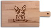 Serveerplank Honden Rat Terriër - Hapjesplank - Serveerplank 36x19cm - Verjaardag - Jubilea - Housewarming - Geschenk - Cadeau - WoodWideGifts