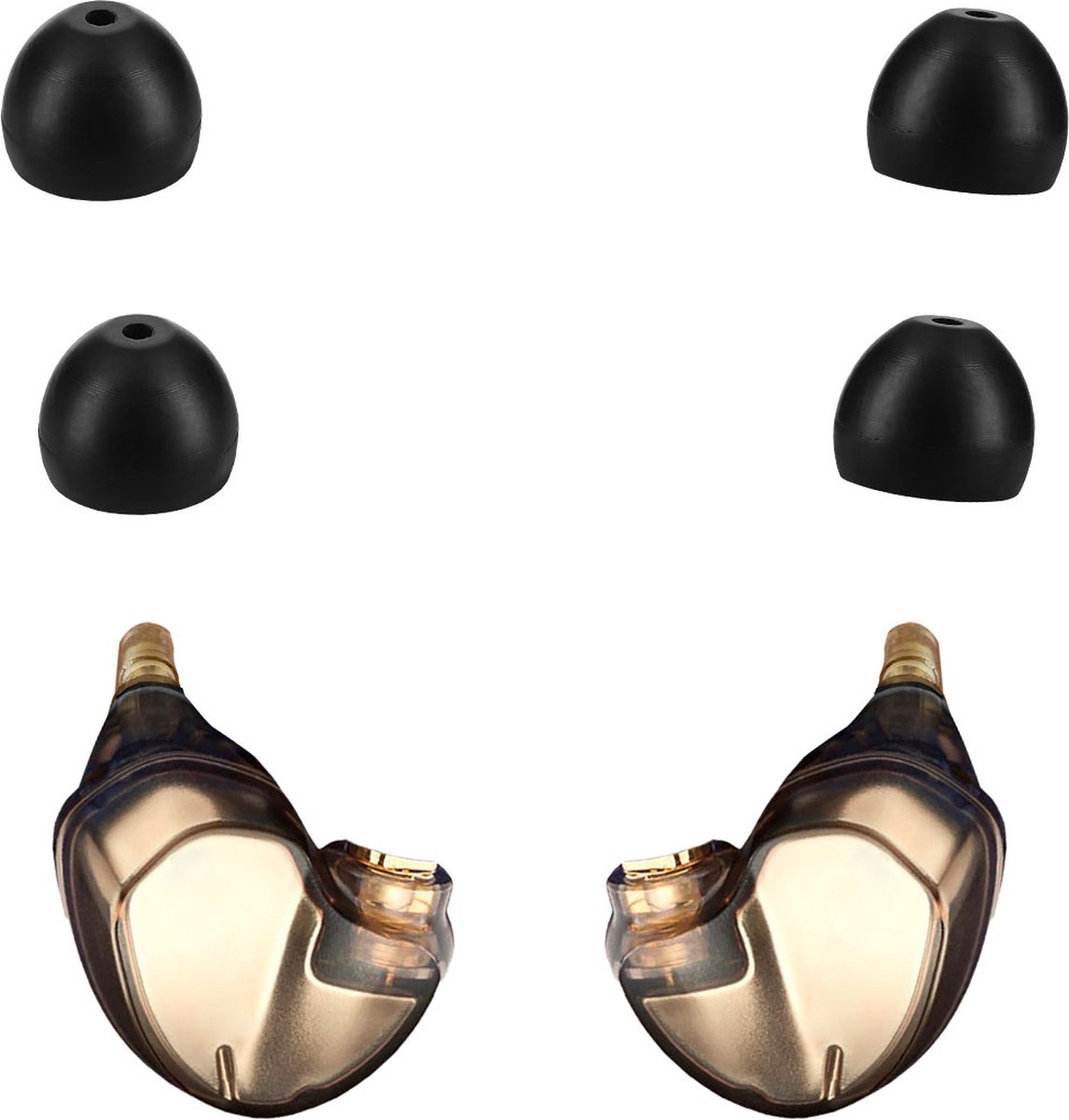 kwmobile 4x cover voor in-ear oortjes voor Shure SE215 / 535 / 846 - Vervangende oordopjes in zwart