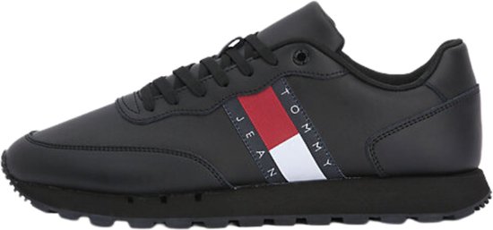 Tommy Hilfiger Leather Runner TJM Essentials Heren Sneakers - Zwart - Maat  41 | bol