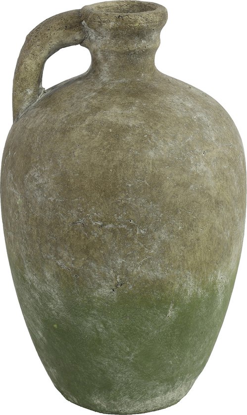 Countryfield Flower vase Amphora cruche Marvin - gris/vert - céramique - D16 x H26 cm