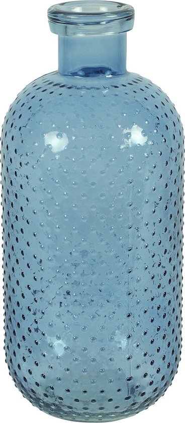 Countryfield Bloemenvaas Cactus Dots - blauw transparant - glas - D15 x H35 cm