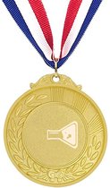 Akyol - scheikunde medaille goudkleuring - Docent - beste scheikundige - gegraveerde sleutelhanger - chemisch - natuurkunde - set - physics - cadeau - gepersonaliseerd - accessoires - sleutelhanger met naam