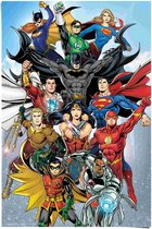 DC Comics Super-héros Superman Wonderwoman Flash Batman - Affiche 61 x 91 cm