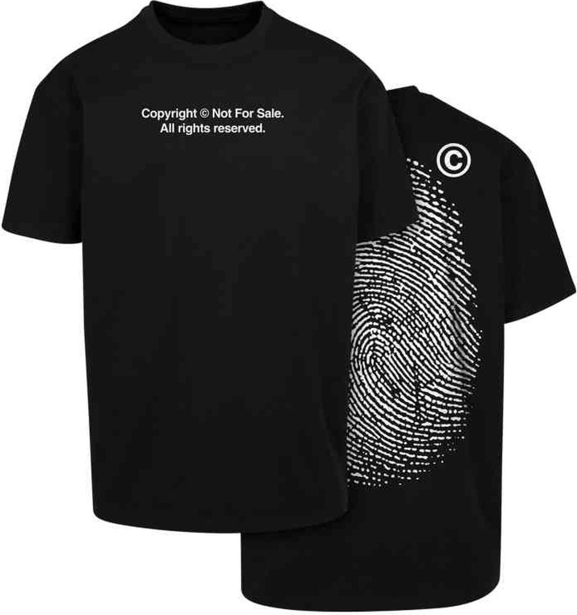 Mister Tee Fingerprint Oversize Heren T-shirt XS Zwart