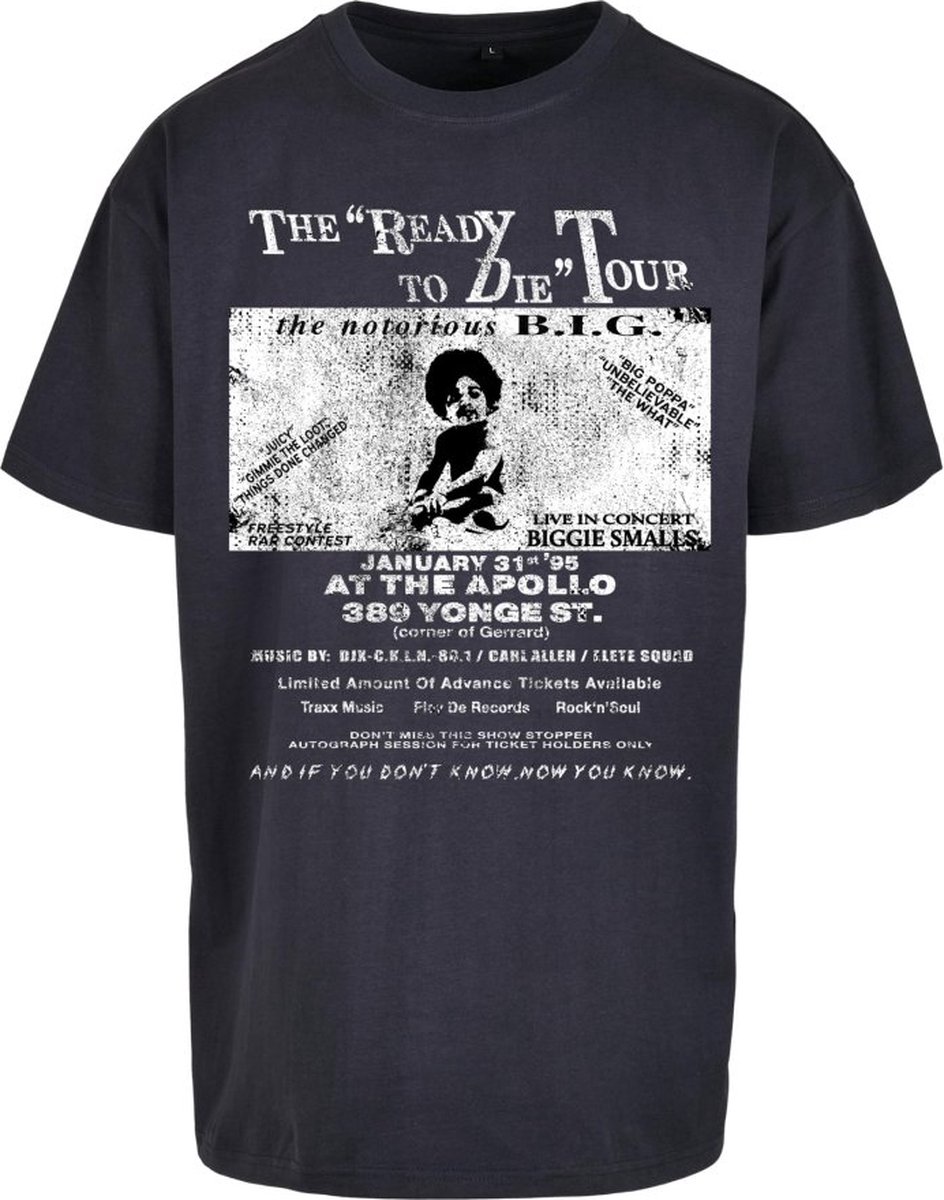 Mister Tee Biggie Smalls Biggie Retro Poster Heren T-shirt XS Blauw