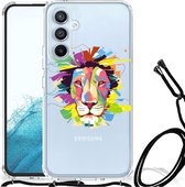 GSM Hoesje Geschikt voor Samsung Galaxy A54 5G Leuk TPU Back Cover met transparante rand Lion Color